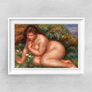 ルノワール - 自分を見つめる水浴女 - ファインアートプリント - ビンテージアートポスター - 有名な絵画 - アートクラシック - A4 A3 A2 ホームデコレーションギフトアイデア