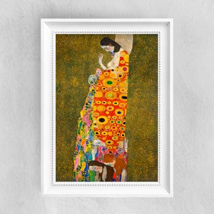 Hope II by GUSTAV KLIMT - Fine Art Poster - Vintage Oil Painting Print - Famous Paintings - Art Classics - A4 A3 A2 Home Decor