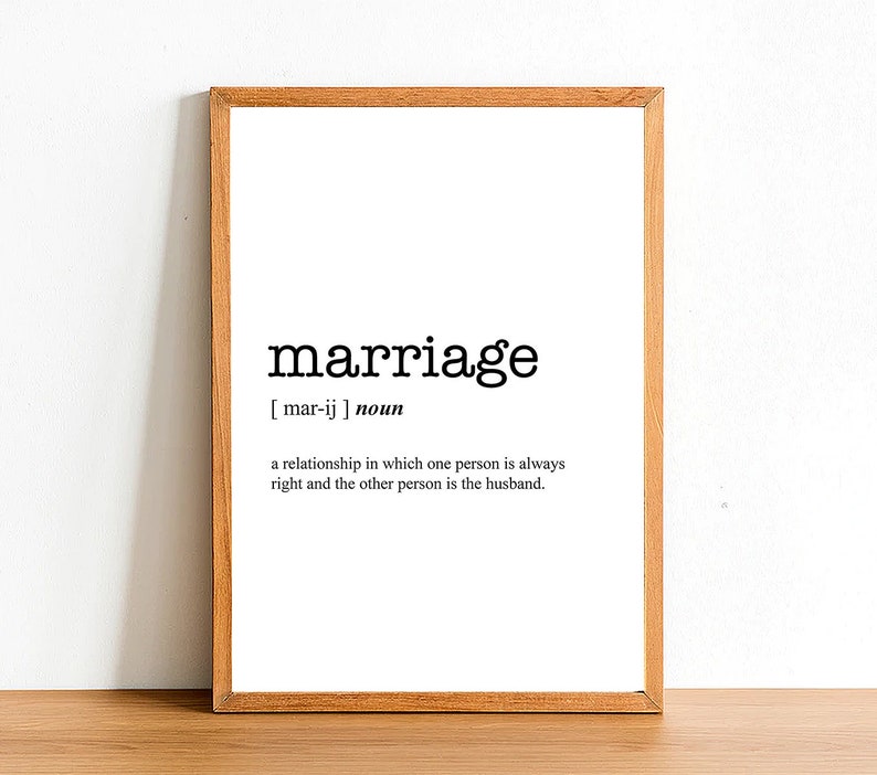 MARRIAGE Word Definition Poster Print Urban Dictionary Etsy