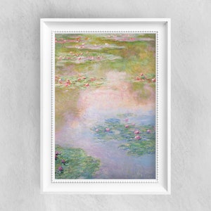 Water Lilies by Claude Monet - Fine Art Poster - Vintage Oil Painting Print - Famous Paintings - Art Classics - A4 A3 A2 Home Decor