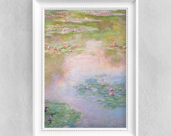 Water Lilies by Claude Monet - Fine Art Poster - Vintage Oil Painting Print - Famous Paintings - Art Classics - A4 A3 A2 Home Decor