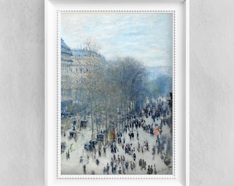 Monet - Boulevard des Capucines - Fine Art Print - Vintage Art Poster - Famous Paintings - Art Classic - A4 A3 A2 Home Decor Gift Idea