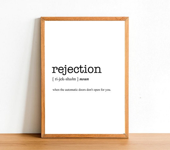 REJECTION Word Definition Poster Print Urban Dictionary Etsy