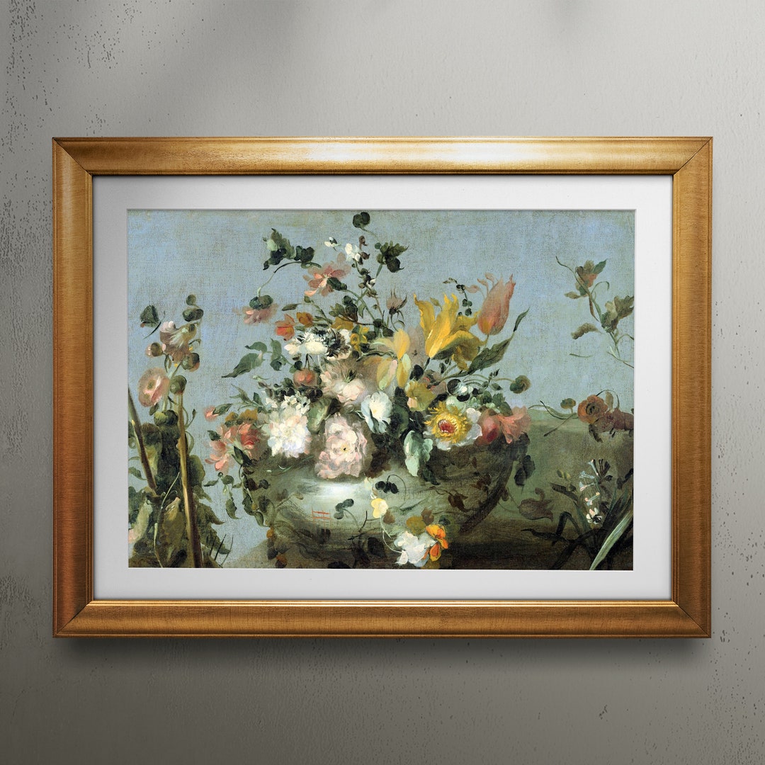 Floral Composition - Fine Art Poster - Vintage Oil Painting Print ...