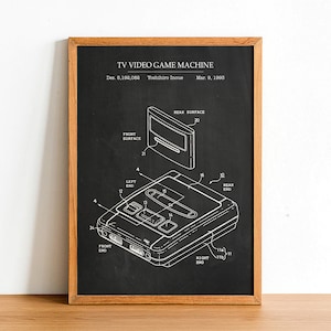 SUPER NINTENDO Patent Poster Print - A4 A3 A2 Prints - SNES - Super Famicom - Home Wall Art Decor - Gift Idea - Vintage Video Gaming Posters