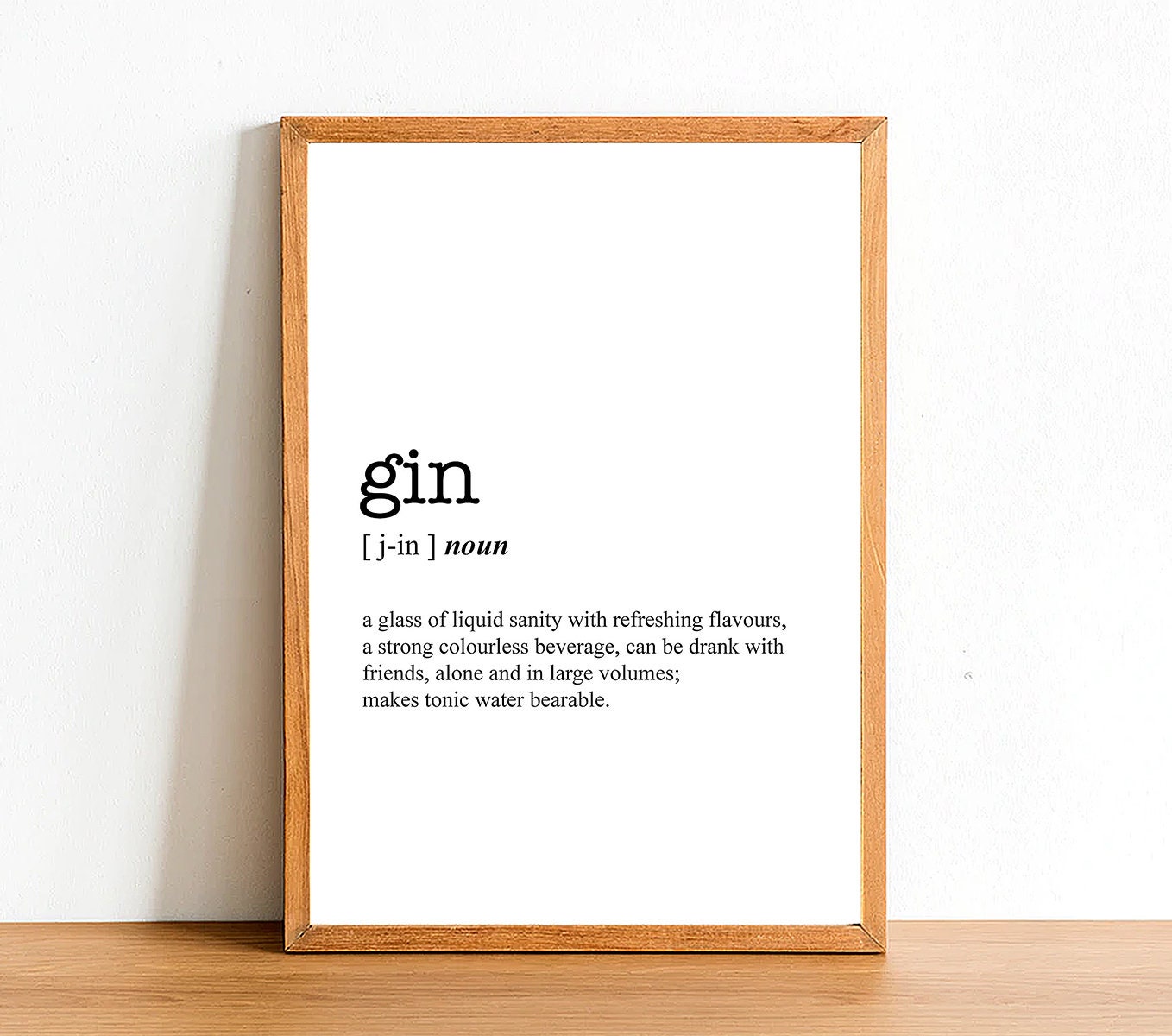 GIN Word Definition Poster Print - Urban Dictionary - Word Meaning - Funny Gift - A4 A3 A2 - Typographic Posters - Wall Decor Prints