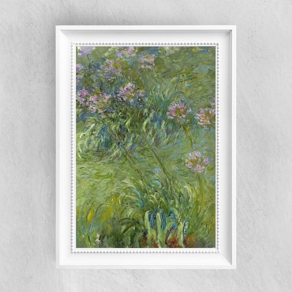 Agapanthus by Claude Monet - Fine Art Poster - Vintage Art Print - Famous Paintings - Art Classics - A4 A3 A2 Home Decor - Gift Idea