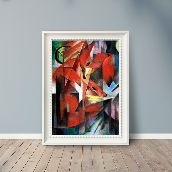 Franz Marc - Les Renards - 1913 - Peintures célèbres - Affiche d’art vintage - Impression classique - A4 A3 A2 - Décoration murale - Beaux-arts