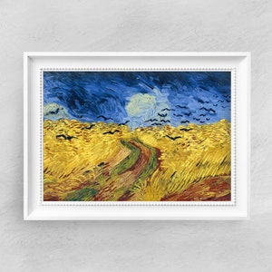 Van Gogh - Champ de blé avec corbeaux - Tirage d’art - Affiche d’art vintage - Peintures célèbres - Art classique - A4 A3 A2 - Idée cadeau de décoration intérieure