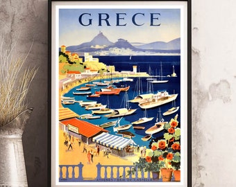 LNIOWNL Crete Greece Vintage Travel Poster 16x24inch(40x60cm) Canvas Wall Art Print Picture Paintings For Living Room Bedroom Decor
