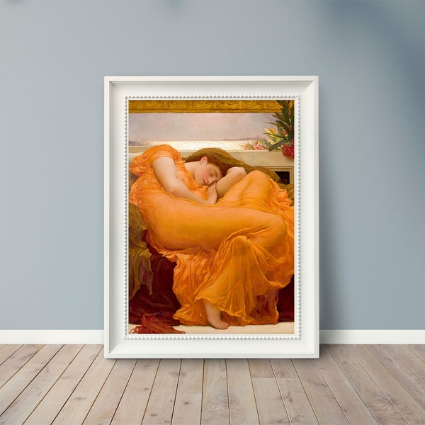 Frederic Leighton - Flaming June - 1895 - Famous Paintings - Vintage Art Poster - Classic Print -  A4 A3 A2 - Home Wall Decor - Fine Art