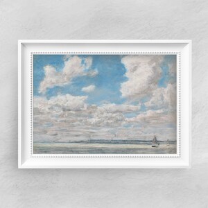 Paisaje marino con cielo abierto de Eugene Boudin / Cartel de bellas artes - Impresión de pintura al óleo vintage - Pinturas famosas - Clásicos del arte / 134