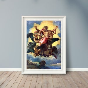Raphael - Ezekiel&#39;s Vision - 1518 - Famous Paintings - Vintage Art Poster - Classic Print - A4 A3 A2 - Home Wall Decor - Fine Art