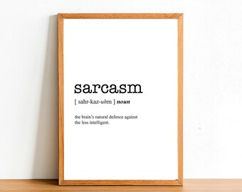 SARCASM Word Definition Poster Print - Urban Dictionary - Word Meaning - Funny Gift - A4 A3 A2 - Typographic Posters - Wall Decor Prints