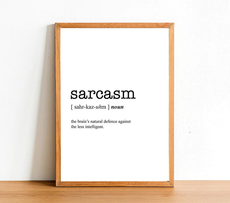 SARCASM Word Definition Poster Print Urban Dictionary Word Etsy