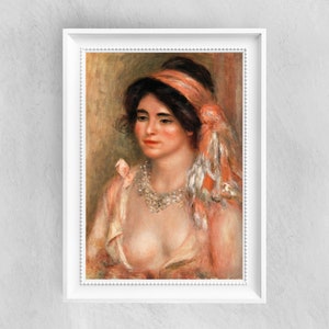 Woman with Black Hair by Pierre Auguste Renoir - Fine Art Print - Vintage Art Poster - Famous Paintings - Art Classic - Home Decor Gift Idea