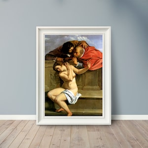 Artemisia Gentileschi - Susanna y los Ancianos - 1610 - Pinturas Famosas - Póster de Arte Vintage - Impresión Clásica - A4 A3 A2 - Decoración de paredes para el hogar