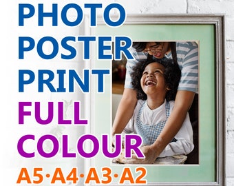 YOUR PHOTO Poster Print - Custom Personalised Printing - Full Colour - Print On Demand - A5 A4 A3 A2 - Home Decor