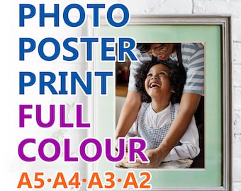 Stampa poster con la TUA FOTO - Stampa personalizzata - A colori - Stampa su richiesta - A5 A4 A3 A2 - Decorazione per la casa