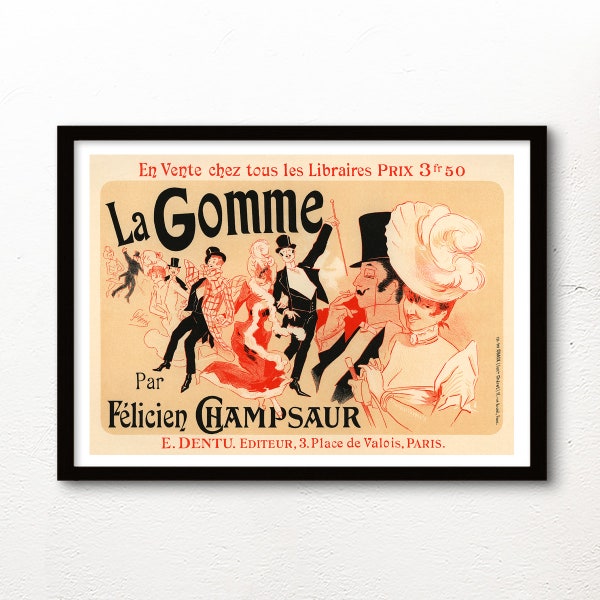 La Gomme - 1900 - Art Nouveau La Belle Epoque - A4 A3 A2 - Home Wall Decor TOP QUALITY
