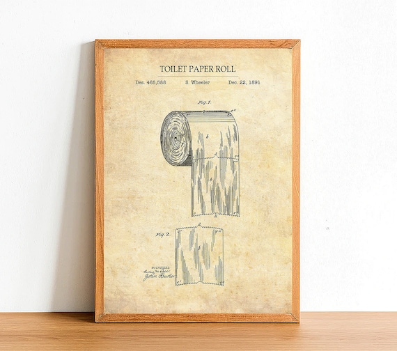 Toilet Paper Roll Bathroom Patent Poster Print A4 A3 A2 - Etsy