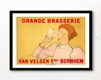 Grande Brasserie - 1896 - Art Nouveau La Belle Epoque - A4 A3 A2 - Home Wall Decor TOP QUALITY