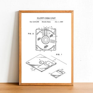 FLOPPY DISK Patent Poster Print - A4 A3 A2 Prints - Home Wall Art Decor - Gift Idea - Vintage Computer Gaming Posters