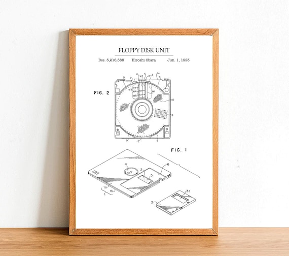 FLOPPY DISK Patent Poster Print A4 A3 A2 Prints Home Wall Etsy UK