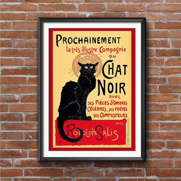 LE CHAT NOIR - 1896 - Classic Vintage Music Concert Poster Print - Psychodelic - A4 A3 A2 - Home Wall Decor