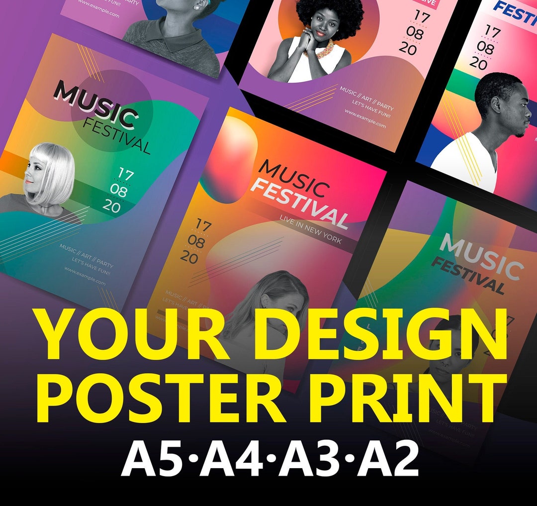 YOUR DESIGN Poster Print - Custom Personalised Printing - Full Colour ...