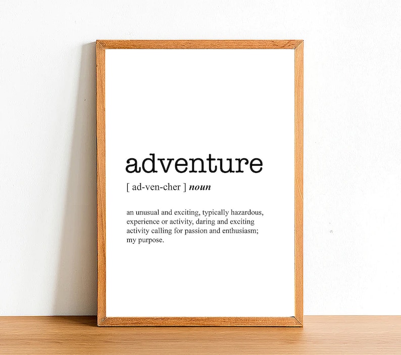 ADVENTURE Word Definition Poster Print Urban Dictionary Etsy
