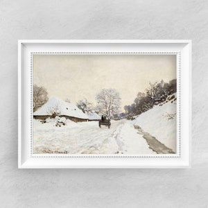 クロード・モネ作「雪道の荷馬車」 - ファインアートプリント - ビンテージアートポスター - 有名な絵画 - アートクラシック - A4 A3 A2 ホームデコレーション