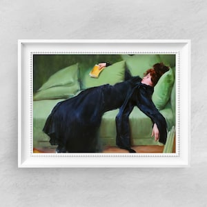 Jove Decadent by Ramon Casas - Decadent Girl - Famous Paintings - Vintage Art Poster - Rustic Print - Gift Idea - Home Wall Decor | 162