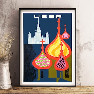 USSR Palace - Vintage Travel Poster Print - Satin Paper - A4 A3 A2 - Home Wall Decor TOP Quality