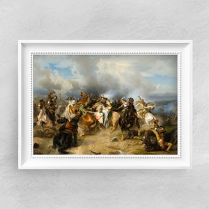 Death of King Gustav II Adolf by Carl Wahlbom - Fine Art Poster - Vintage Oil Painting Print - Famous Paintings - Art Classics | 206