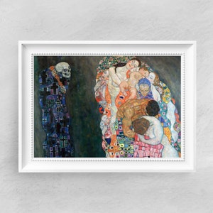 Death and Life by GUSTAV KLIMT - Fine Art Poster - Vintage Oil Painting Print - Famous Paintings - Art Classics - A4 A3 A2 Home Decor