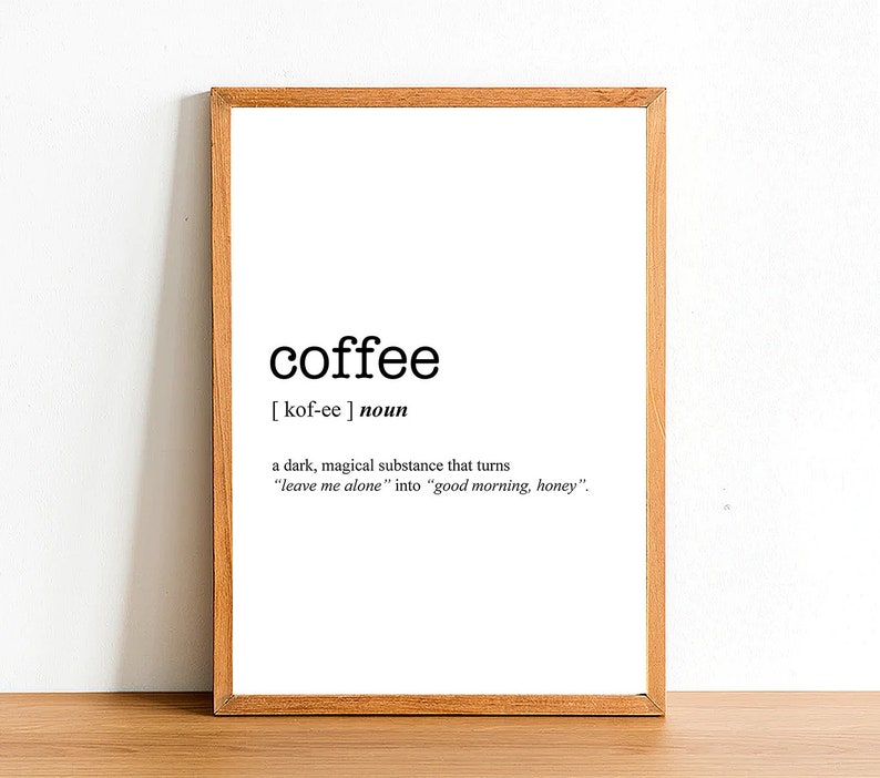 COFFEE Word Definition Poster Print Urban Dictionary Word Etsy