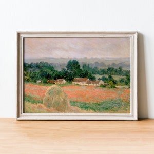 Haystack at Giverny by Claude Monet - Fine Art Poster - Vintage Oil Painting Print - Famous Paintings - Art Classics A4 A3 A2 Home Decor