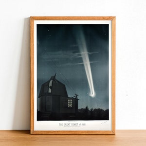 The Great Comet of 1881 - Vintage Space Posters - Trouvelot - Retro Astronomical Prints - Antique Wall Art Home Decor