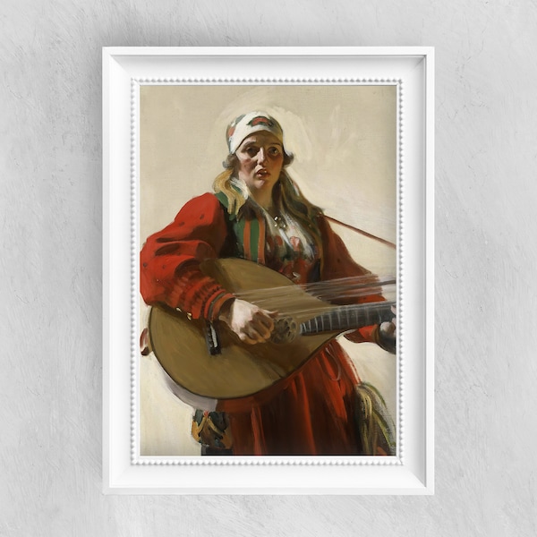Home Tunes by Anders Zorn | Vintage Print - Famous Paintings - Antique Art Poster - Print on Paper - Home Wall Decor | 188