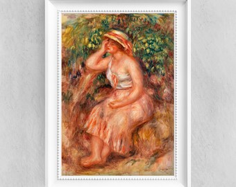 Woman Daydreaming by Renoir - Fine Art Print - Vintage Art Poster - Famous Paintings - Art Classic - Home Decor Gift Idea - Unframed