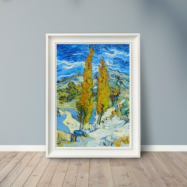 Vincent Van Gogh - The Poplars at Saint-Rémy - 1889 - Famous Paintings - Vintage Art Poster - Classic Print - A4 A3 A2 - Home Wall Decor