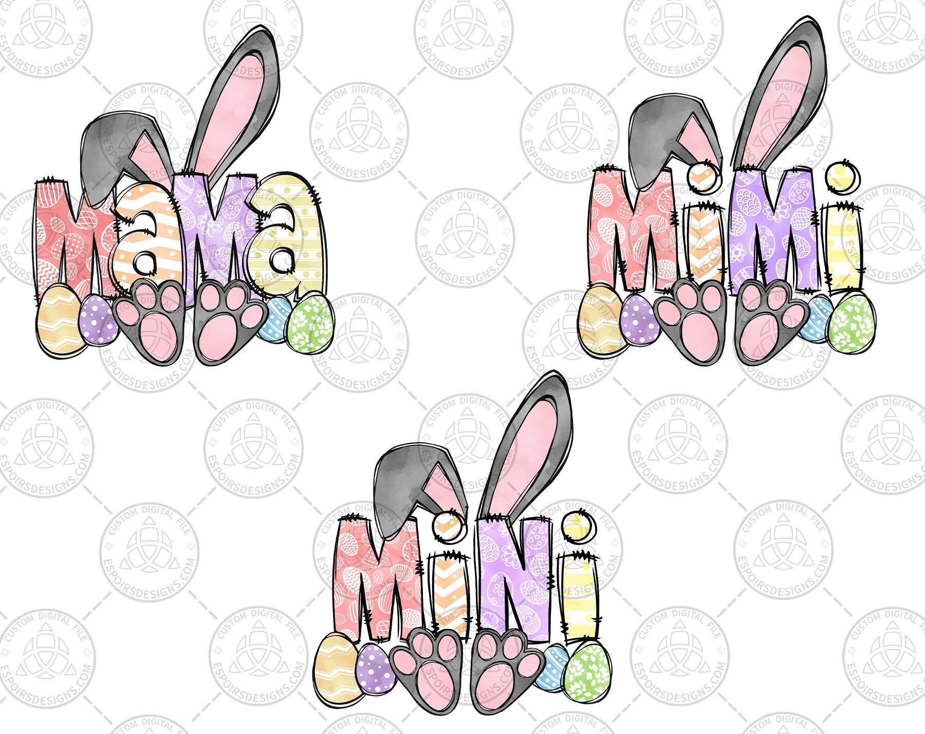 6 Easter Mama Mini Gigi Bunny Png Bundle Easter Mama Png - Etsy