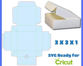 3x3x1 Square Box Template (svg, ai, eps, png, pdf, dxf Files)