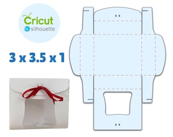 Plantilla de caja de regalo elegante con agujero, SVG para Cricut, descarga instantánea