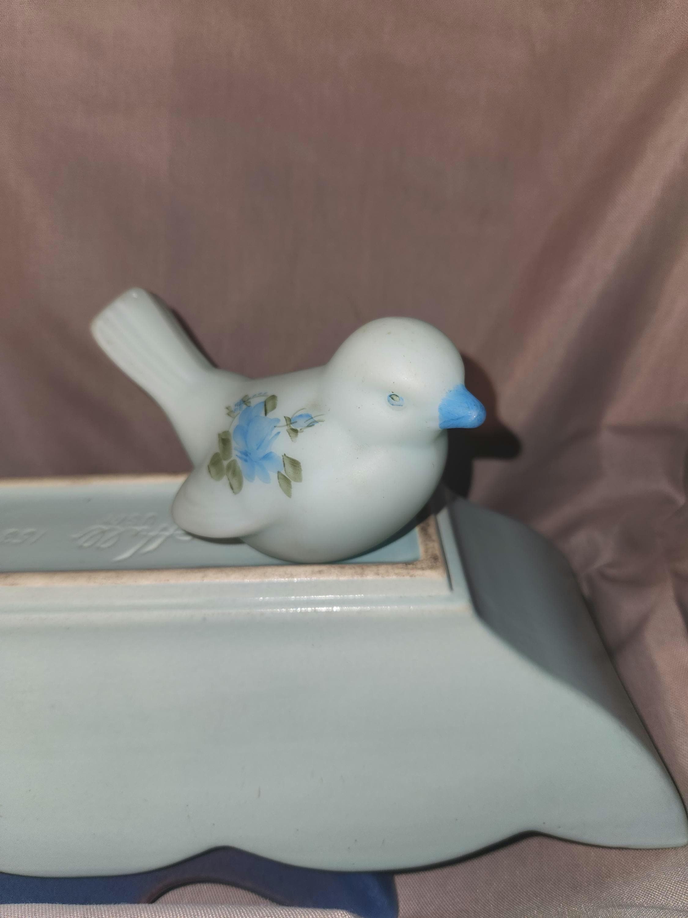 Fenton Glass Blue Bird - Etsy
