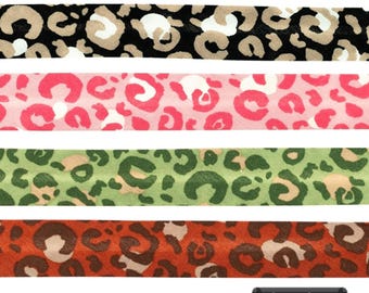 20mm bias binding – cotton leopard print – sold by the metre