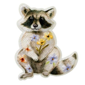 Patch de guaxinim com flores