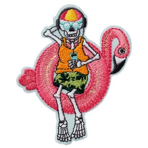 Patch de esqueleto com flamingo