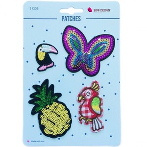 Conjunto de patches «Borboleta e Ananás» – 4 peças
